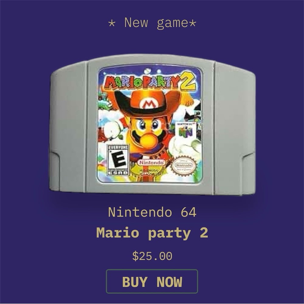 Nintendo Mario Party 2 Game Cartridge - Gray